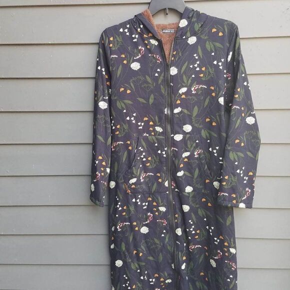 Izuria Black Floral Maxi Coat with Fuzzy Lining size XL - Picture 7 of 9
